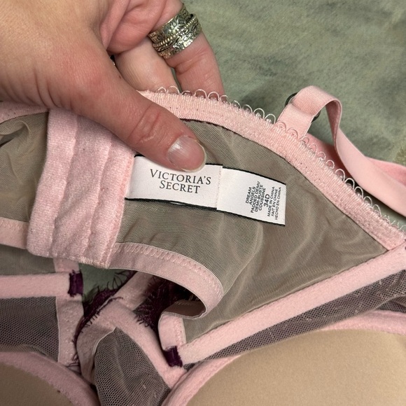 Victorias Secret Dream Angels push up long line bra women’s 34D pink lace - Picture 6 of 8